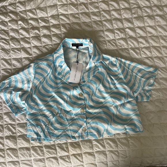 Cotton candy la swirl satin crop top - Picture 1 of 7